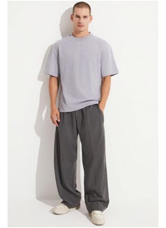 JUNE June Men Oversize 100% Cotton Crew Neck Tshirt Grey  - Image 3