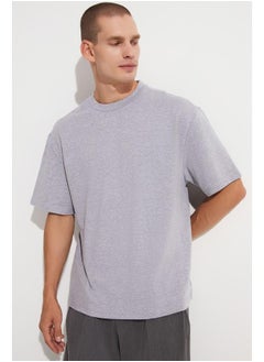 JUNE June Men Oversize 100% Cotton Crew Neck Tshirt Grey  - Image 5