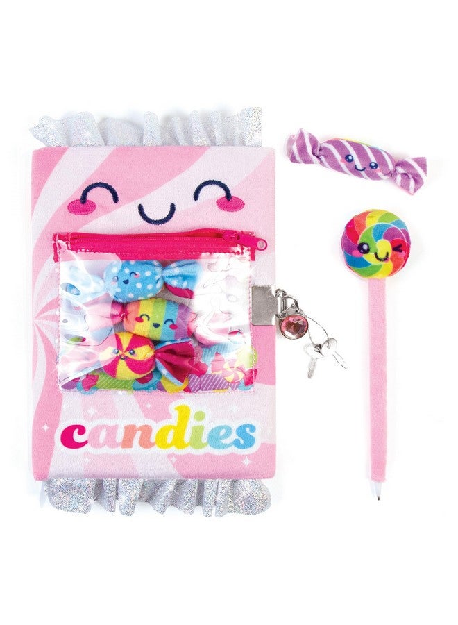 3C4G 3C4G: Candy Plush Pocket Locking Journal with Pen - Zipper Pouch Holds 4 Removable Candy Plushies, 192 Pages, Take Notes-Sketch-Design, Ages 6+  - Image 2