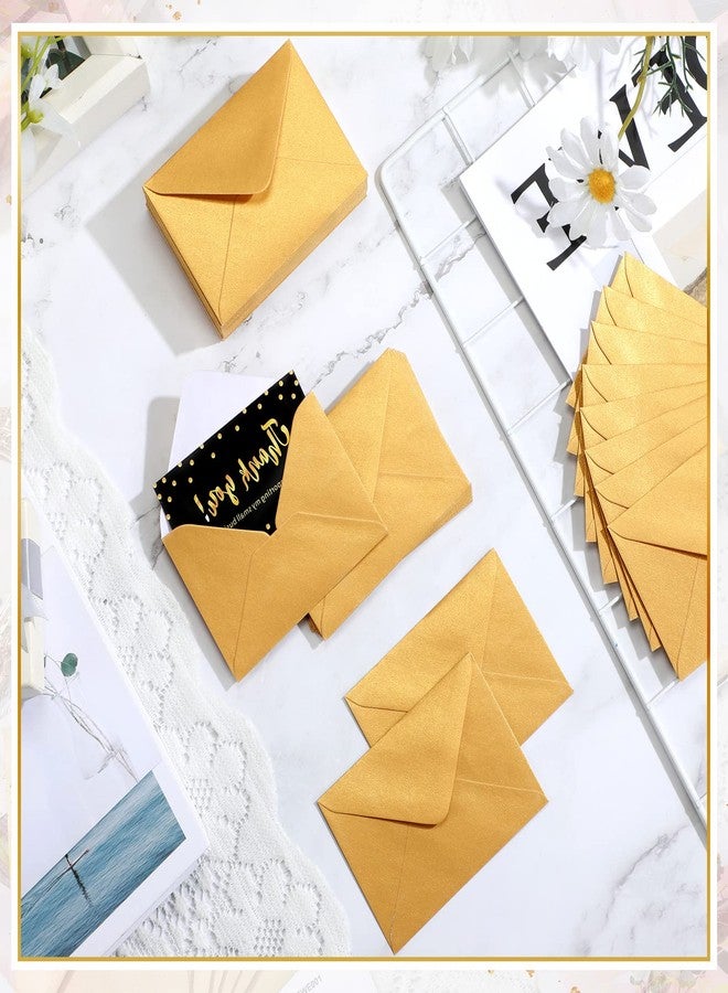 Yahenda 200 Count Gold Mini Gift Card Envelopes Bulk Valentines Wedding Pocket Small Envelopes Gift Card Sleeves Greeting Business Tiny Pocket 4 x 2.7 Inch for Holidays Wedding Baby Shower Birthday - Image 5