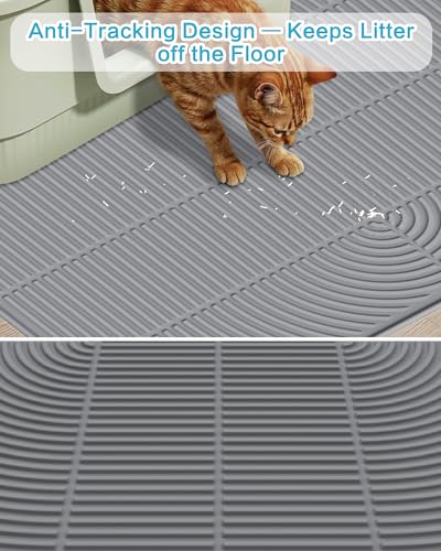 Kabeyoe Silicone Cat Litter Mat XL, 47'' x 35'', Extra Large Waterproof Trapping Mat for Litter Box, Easy Clean & Non-Slip - Image 4