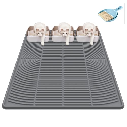 Kabeyoe Silicone Cat Litter Mat XL, 47'' x 35'', Extra Large Waterproof Trapping Mat for Litter Box, Easy Clean & Non-Slip - Image 1