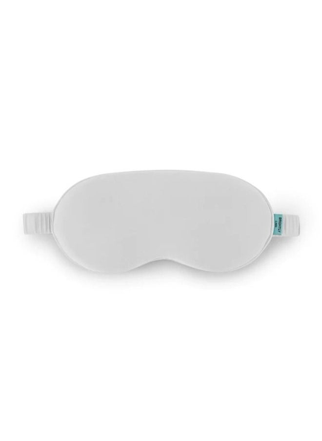 BRIGHTLY LABS - Pure Mulberry Silk Contour Eyemask, Ultimate Sleeping Aid for Full Night's Sleep, Super Soft and Comfortable Sleep Mask, Elastic Strap, 22 Momme, infused with Silver Ions, White - Image 1