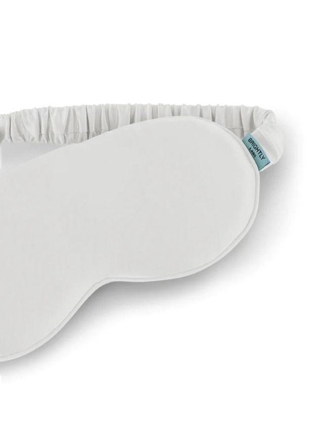 BRIGHTLY LABS - Pure Mulberry Silk Contour Eyemask, Ultimate Sleeping Aid for Full Night's Sleep, Super Soft and Comfortable Sleep Mask, Elastic Strap, 22 Momme, infused with Silver Ions, White - Image 1