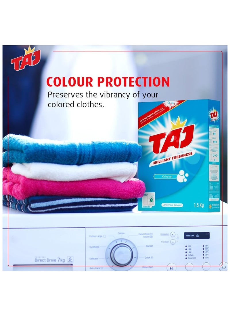 TAJ Taj Washing Powder- Laundry Detergent Powder - Deep Cleaning Original Scent Brilliant Freshness -Automatic Washing Machine Detergent Powder - 1.5kg  - Image 3