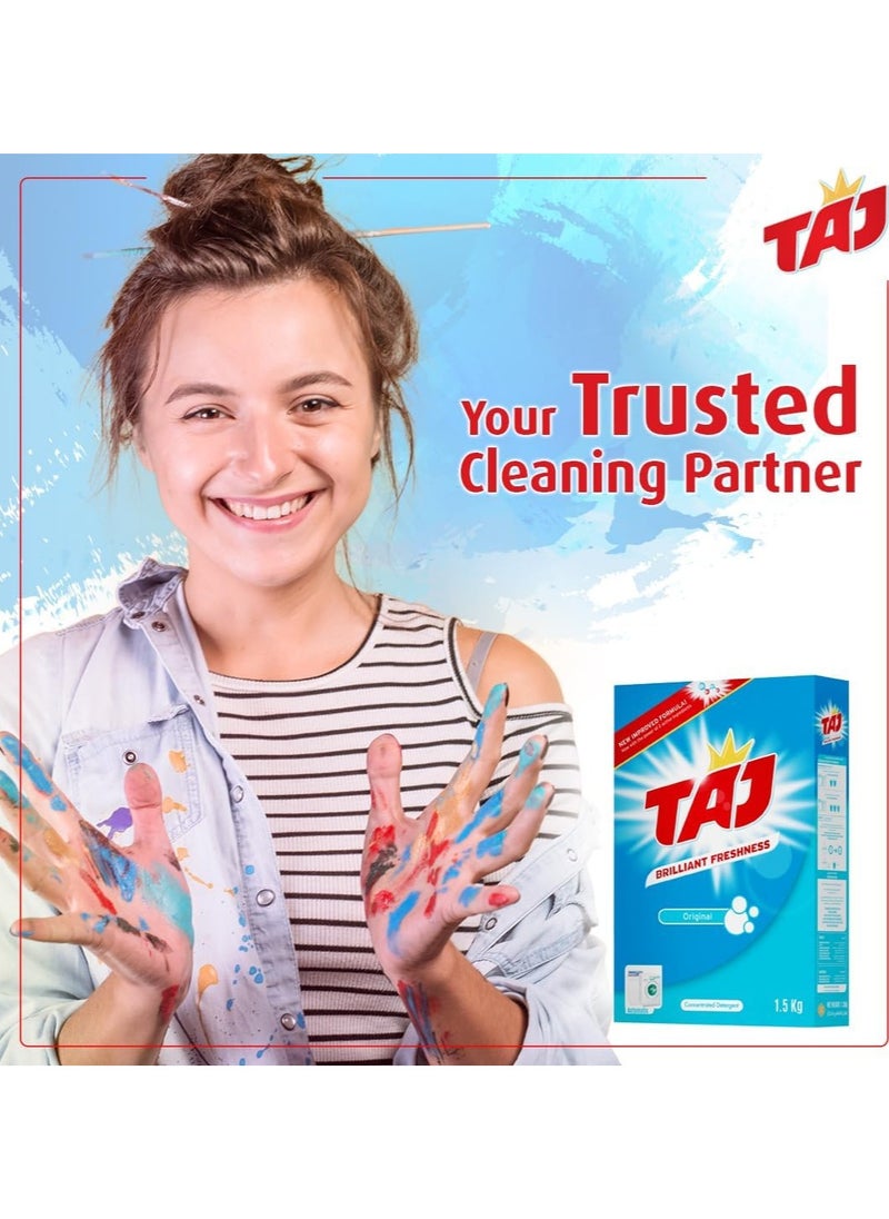 TAJ Taj Washing Powder- Laundry Detergent Powder - Deep Cleaning Original Scent Brilliant Freshness -Automatic Washing Machine Detergent Powder - 1.5kg  - Image 4