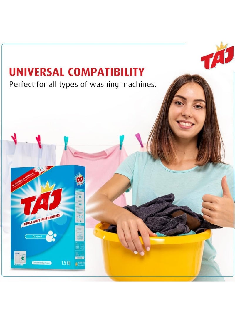 TAJ Taj Washing Powder- Laundry Detergent Powder - Deep Cleaning Original Scent Brilliant Freshness -Automatic Washing Machine Detergent Powder - 1.5kg  - Image 5