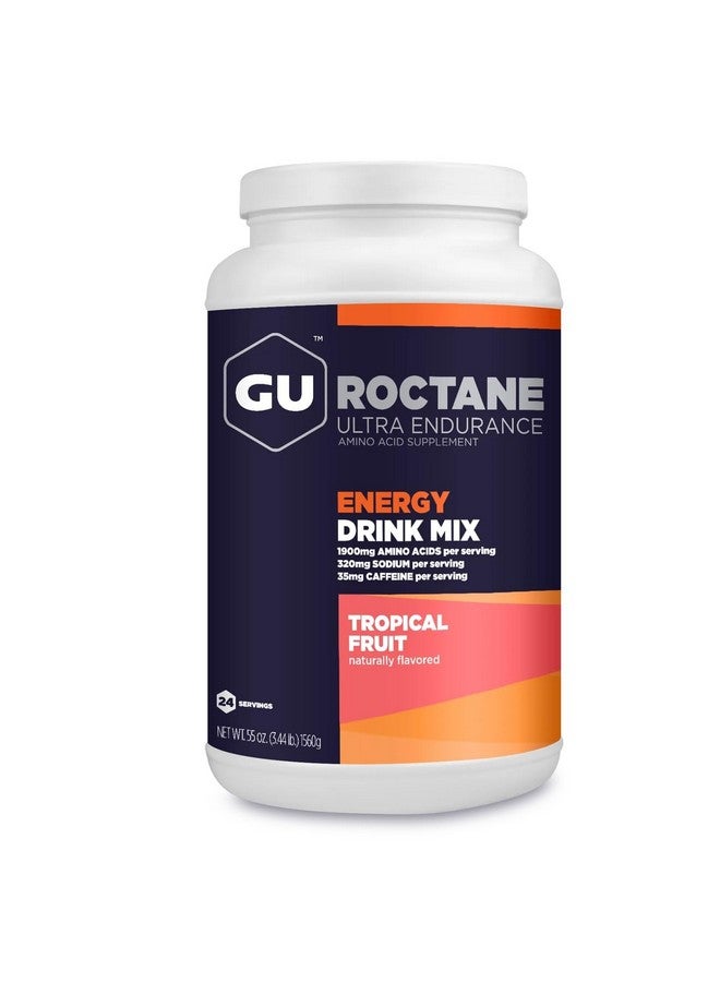 GU Energy Roctane Ultra Endurance Energy Drink Mix, Vegan, Gluten-Free, Kosher, 35mg of Caffeine, and Dairy-Free n-the-Go Energy for Any Workout, 3.44-Pound Jar, Tropical Fruit - Image 1
