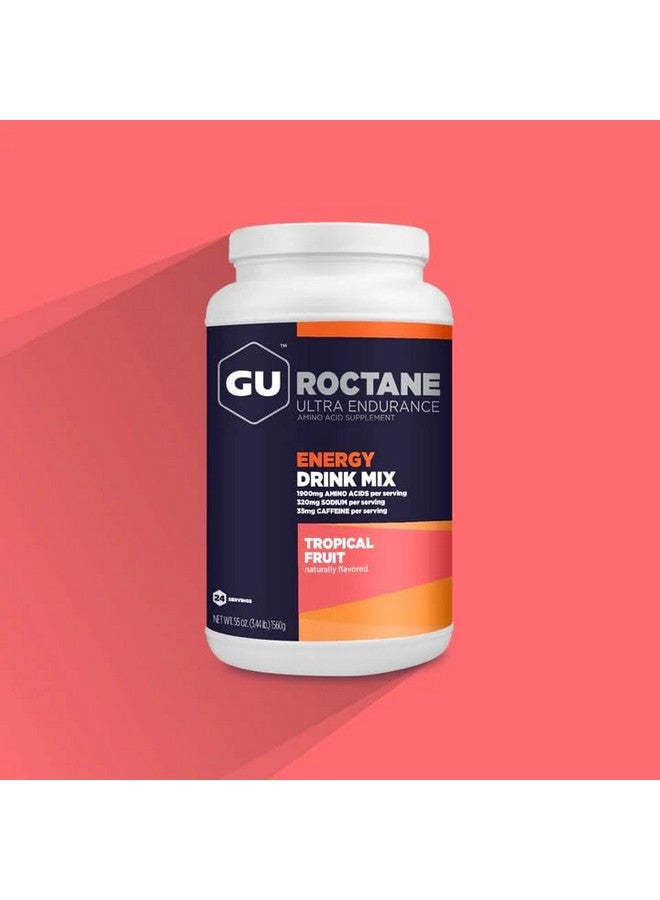 GU Energy Roctane Ultra Endurance Energy Drink Mix, Vegan, Gluten-Free, Kosher, 35mg of Caffeine, and Dairy-Free n-the-Go Energy for Any Workout, 3.44-Pound Jar, Tropical Fruit - Image 2