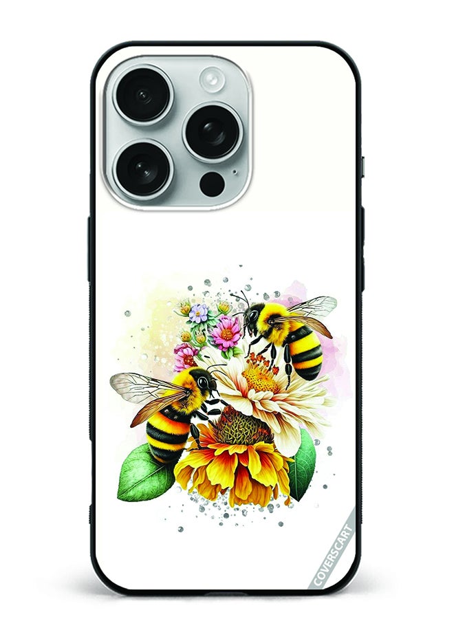 Protective Case Cover For Apple iPhone 16 Pro Max Honey Bee Design Multicolour