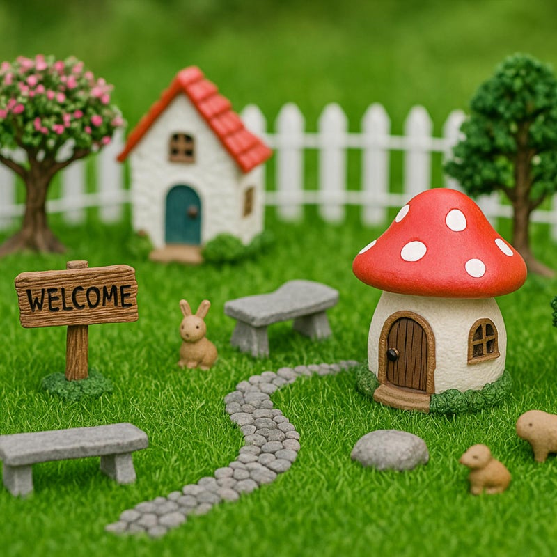 Shindel 12 Packs Fake Grass Decor for Crafts, 6" x 6" Fairy Artificial Grass for Miniature Garden, Dollhouse Ornament DIY Decoration - Image 5