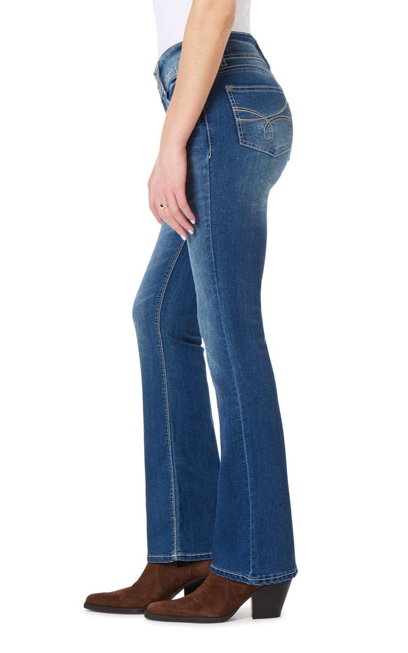 WallFlower Women's InstaStretch Luscious Curvy Bootcut Jeans, Chrystie Pure, 9 Short - Image 3