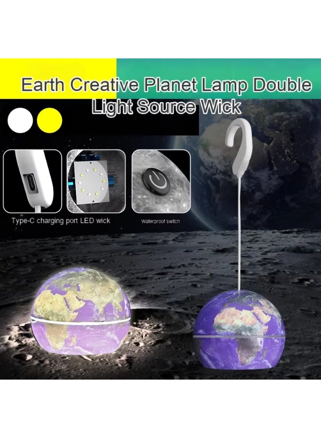 Rechargeable Planet Decorative LED Light with Type-C Charging, Stepless Dimming and Hanging Hook, Portable Night Light for Room, Garden, Balcony, Camping and Home Decor - Image 5