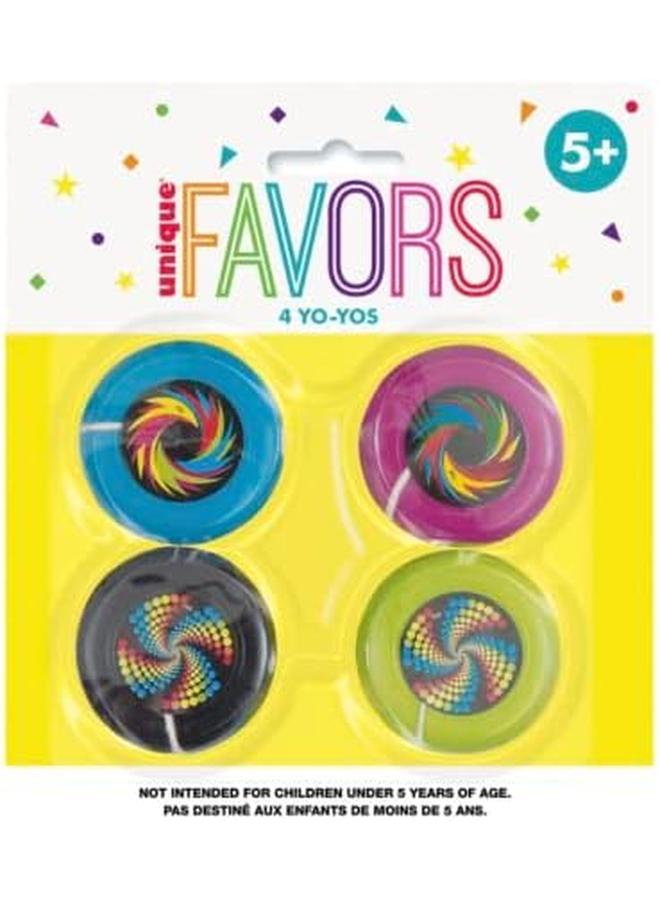 Unique Plastic Yoyo 4 Pieces Multicolor - Image 2