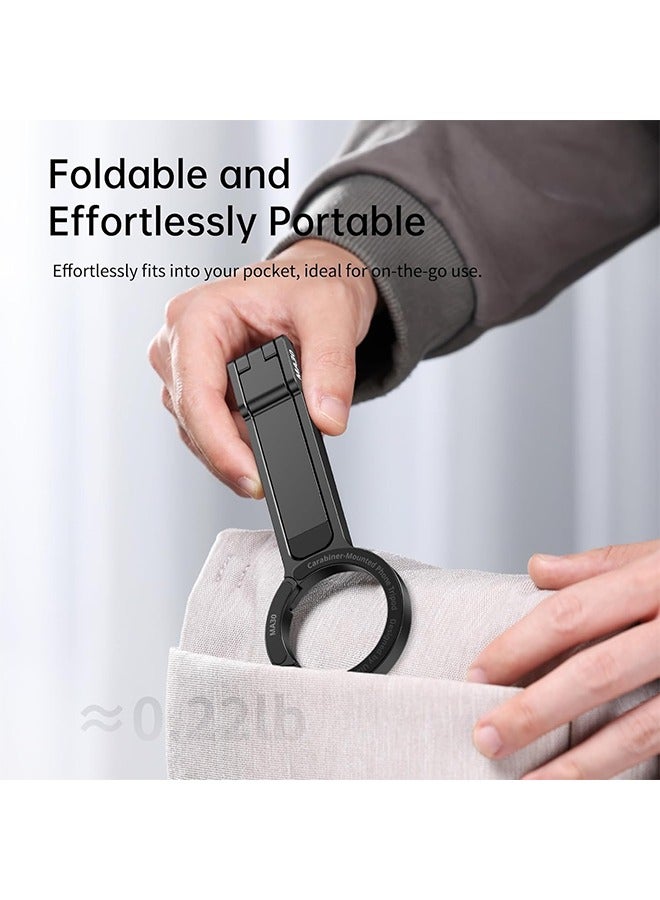 يولانزي حامل ثلاثي القوائم مغناطيسي ULANZI MA30 لهاتف iPhone - حامل ثلاثي القوائم صغير من الألومنيوم Maglock للهواتف الذكية وحامل هاتف محمول بمغناطيس قوي وتركيب سريع متوافق مع سلسلة iPhone 16 15 14 13 12، أسود - Image 4