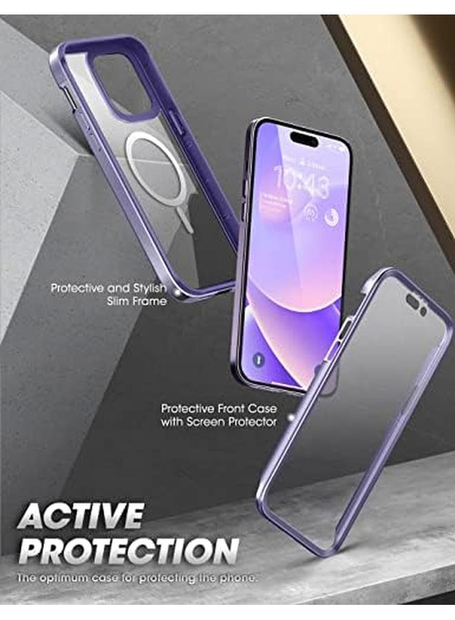 SupCase Unicorn Beetle Edgemag Case For Iphone 14 Pro 6.1" Compatible With Magsafe Slim Frame Clear Protective Case With Built In Screen Protector Mauve - Image 4