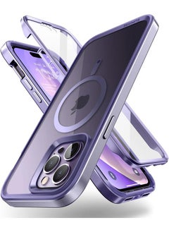 SupCase Unicorn Beetle Edgemag Case For Iphone 14 Pro 6.1" Compatible With Magsafe Slim Frame Clear Protective Case With Built In Screen Protector Mauve  - Image 1