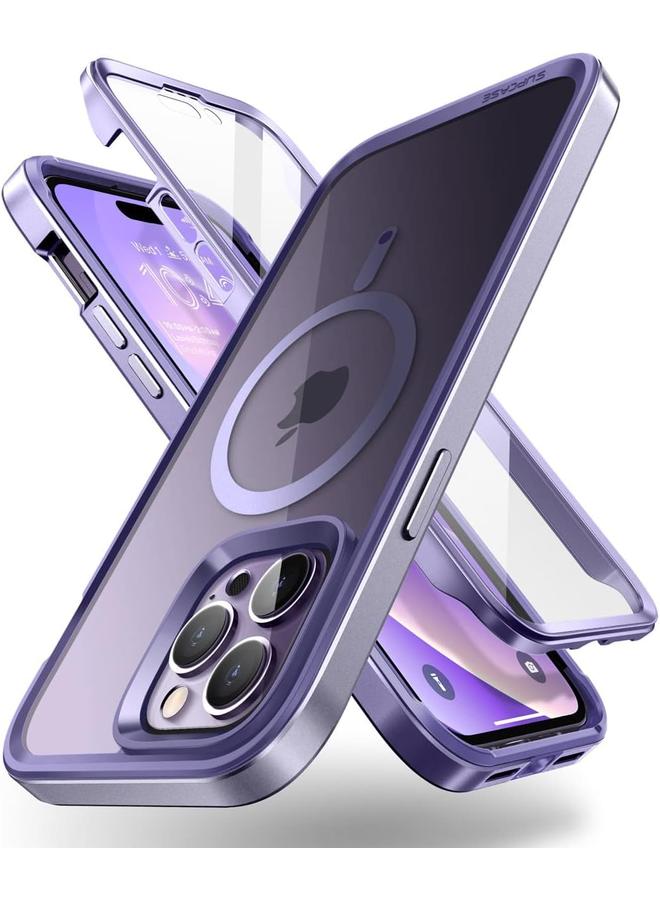 SupCase Unicorn Beetle Edgemag Case For Iphone 14 Pro 6.1" Compatible With Magsafe Slim Frame Clear Protective Case With Built In Screen Protector Mauve - Image 1