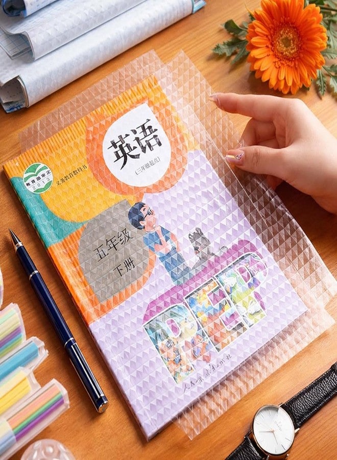 VENDIFY Transparent Book Cover Film Self-Adhesive — 30 Sheets | 3 Sizes 10 Each | Waterproof Paper Sticker for School Textbook & Office | Easy Book Binding Protective Case - Image 1