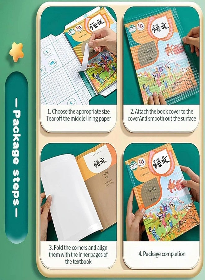 VENDIFY Transparent Book Cover Film Self-Adhesive — 30 Sheets | 3 Sizes 10 Each | Waterproof Paper Sticker for School Textbook & Office | Easy Book Binding Protective Case - Image 4