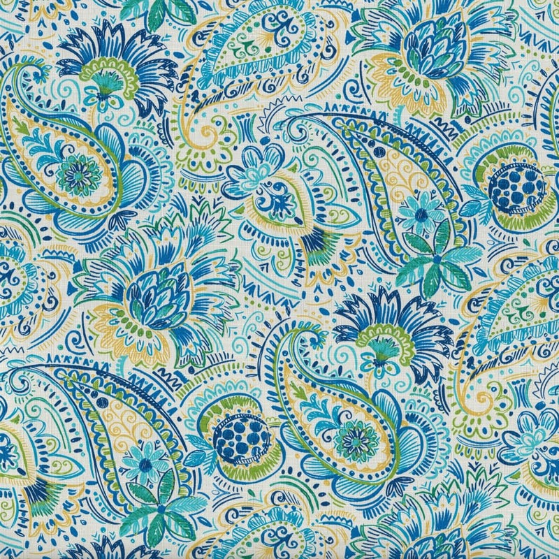 Pillow Perfect Paisley Indoor/Outdoor Accent Throw Pillow, Plush Fill, Weather, and Fade Resistant, Lumbar - 11.5" x 18.5" , Blue/Yellow Gilford, 2 Count - Image 2