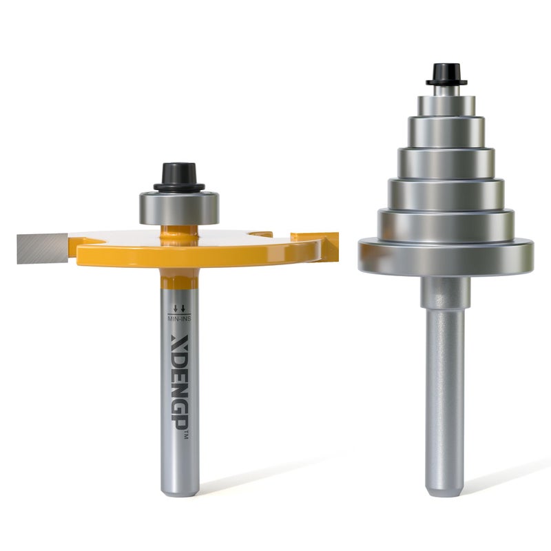 XDENGP Rabbet Router Bit Set 1/4 Shank, Rabbeting Router Bits 1pcs with 6 Bearings for Interchangeable and Adjustable Multi Depths Cutter 1/8", 1/4", 5/16", 3/8", 7/16", 1/2" - Image 1