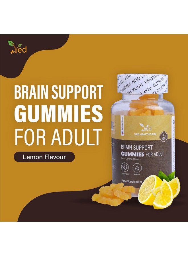 Ved Brain Support Gummies for Adult ; BSA Chews Lemon Flavour, Raw Unfiltered Omega 3-6-9 & DHA Gummies, Vegetarian Vegan Health Supplement for Men and Women- 60 Chews 20 Days’ Supply - Image 2