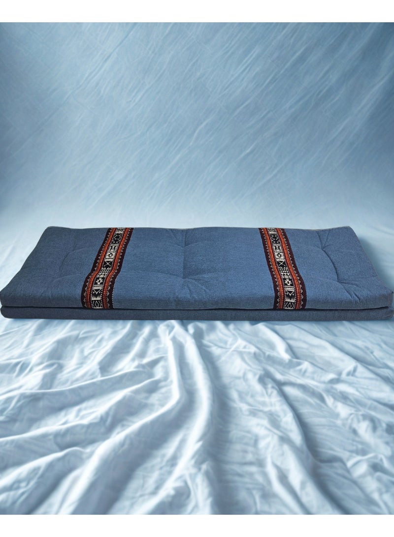 سمارت هوم جلسة أرضية تراثية عربية لأربعة أشخاص 4 قطع  بمقاس (طول 70 سم × عرض 200 سم × ارتفاع 60 سم) – مفروشات مجالس عربية مريحة مع مسند وظهر مزخرف – جلسة أرضية للمنزل، الضيوف، المخيمات والرحلات - مجلس يكفي 4 اشخاص - Image 5