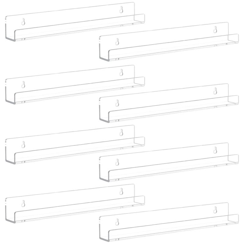 Cerpourt 8 Pack Nail Polish Rack Wall Mounted ShelfClear Acrylic Nail Polish Organizer DisplayClear Nail Polish Wall Rack Nail Supplies for Nail Techs - Image 4