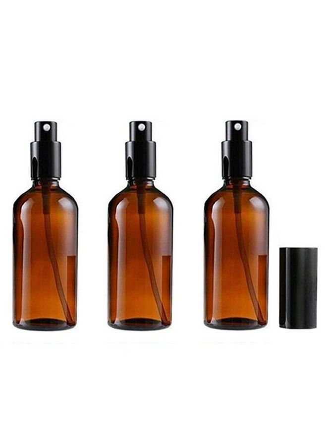 erioctry 1 Oz(30Ml) Amber Glass Bottles Empty Spray Bottle Round Glass Bottle With Black Sprayer Perfect For Essential Oil Formulasaromatherapy And All Natural Cleaning Products (3 Pieces)  - Image 1