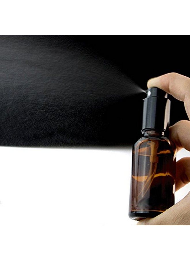 erioctry 1 Oz(30Ml) Amber Glass Bottles Empty Spray Bottle Round Glass Bottle With Black Sprayer Perfect For Essential Oil Formulasaromatherapy And All Natural Cleaning Products (3 Pieces)  - Image 4