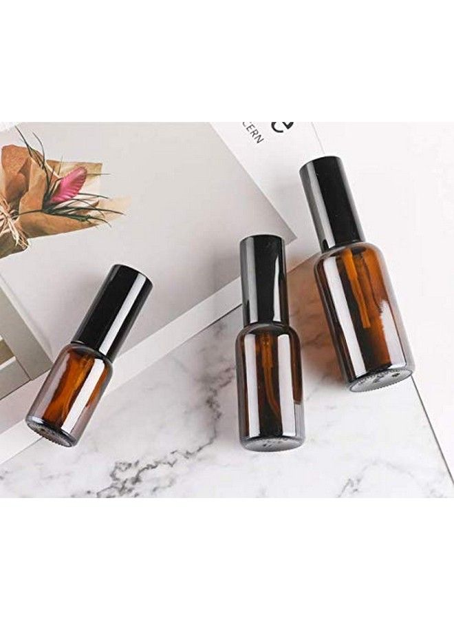 erioctry 1 Oz(30Ml) Amber Glass Bottles Empty Spray Bottle Round Glass Bottle With Black Sprayer Perfect For Essential Oil Formulasaromatherapy And All Natural Cleaning Products (3 Pieces)  - Image 5