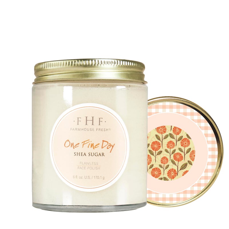 FarmHouse Fresh FarmHouse Fresh Face Exfoliator Sugar Face Scrub Gentle Exfoliating Face Cleanser with Shea Butter One Fine Day Flawless Face Polish 6 Fl Oz
