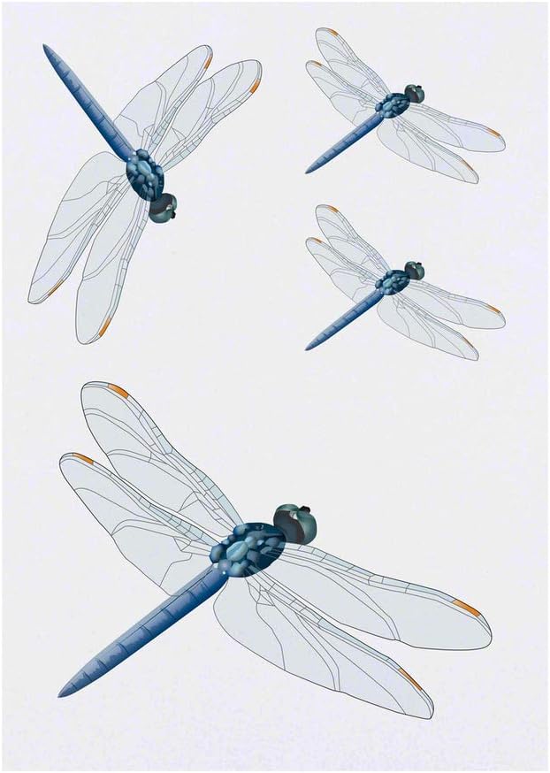 4 x Dragonfly Temporary Tattoos Water Resistant SkinSafe NonToxic Transfers Mixed Sizes TO00035129