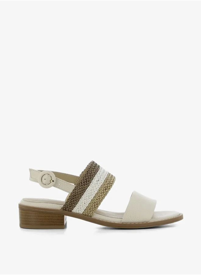 اس جي Women's Textured Sandals with Buckle Closure