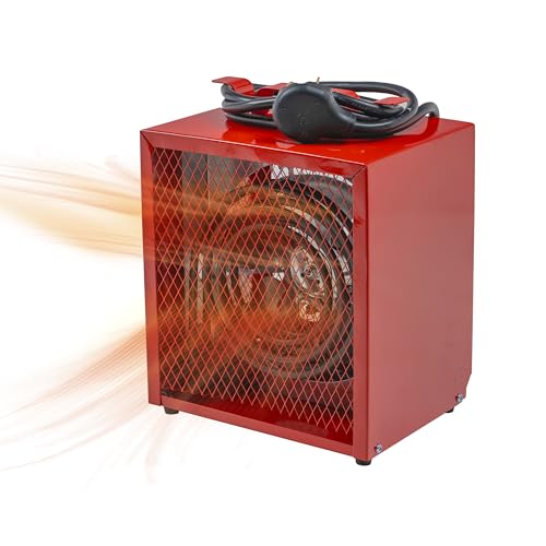 Comfort Zone CZ290 NEMA 6-30P 4,800-Watt Fan-Forced Industrial Heater, Integrated Thermostat Control, Heavy Gauge Steel, Carry Handle with Rubber Feet and Overheat Protection, Red - Image 2