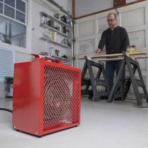 Comfort Zone CZ290 NEMA 6-30P 4,800-Watt Fan-Forced Industrial Heater, Integrated Thermostat Control, Heavy Gauge Steel, Carry Handle with Rubber Feet and Overheat Protection, Red - Image 4