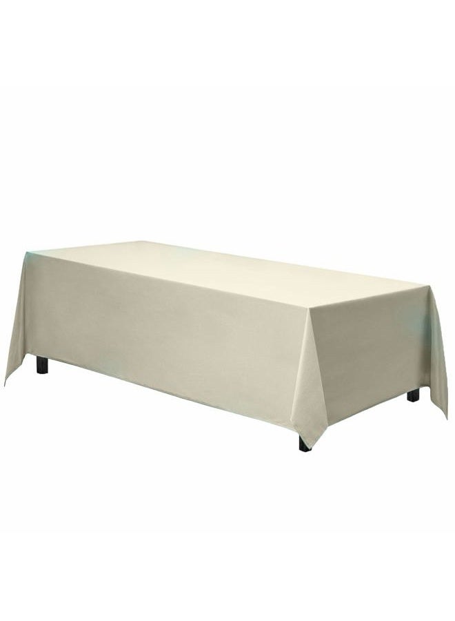 Gee Di Moda Rectangle Tablecloth - 70 x 120 Inch | Ivory Rectangular Table Cloth in Washable Polyester | Great for Buffet Table, Parties, Holiday Dinner, Wedding & Baby Shower - Image 2