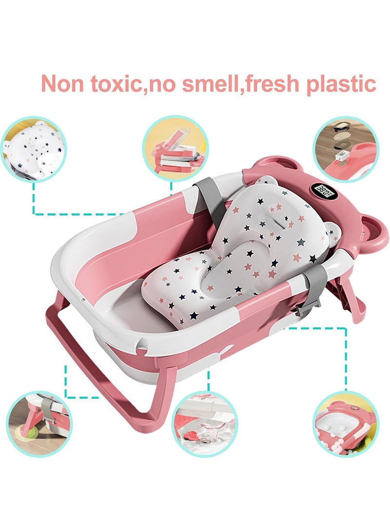 GT-Wheel Baby Bathtub with Bath Mat Thermometer and Drain Hole for Newborn to Toddler up to 36 months - Image 3