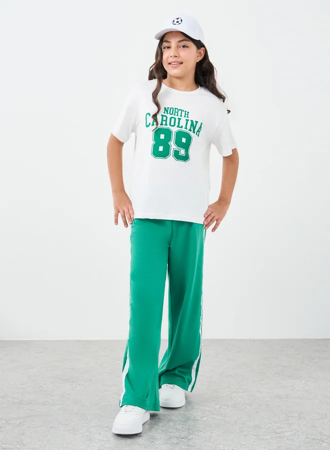 ستايلي Styli Graphic Print Relaxed Fit T-Shirt and Joggers Set