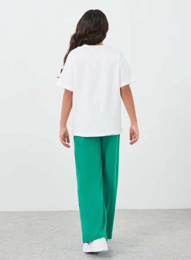 Styli Styli Graphic Print Relaxed Fit T-Shirt and Joggers Set