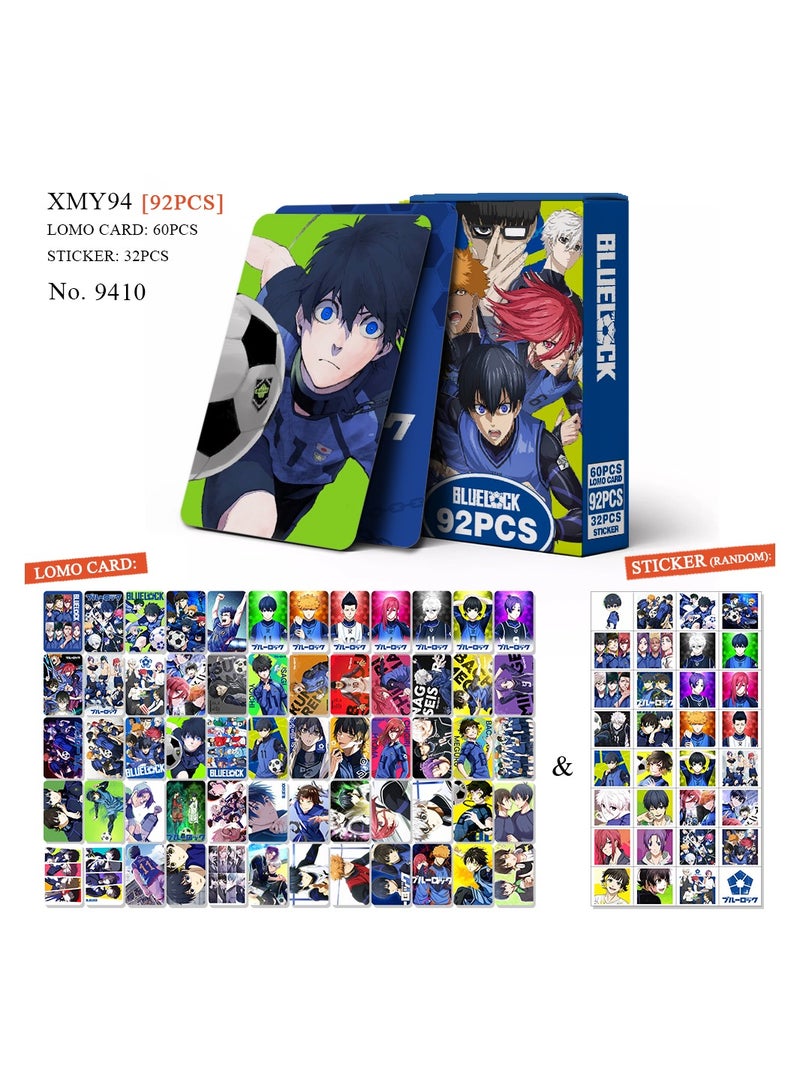 Generic 92 Pcs Anime Blue Lock Lomo Cards and Stickers  - Image 1