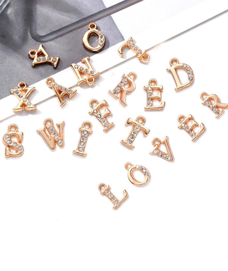 BdelrinQue 26Pcs Alphabet Charms for Jewelry Making, A-Z Alphabet Beads for Bracelets, Bracelet Charms Kit Suitable for DIY Personalized Jewelry, Making Gifts - Image 4