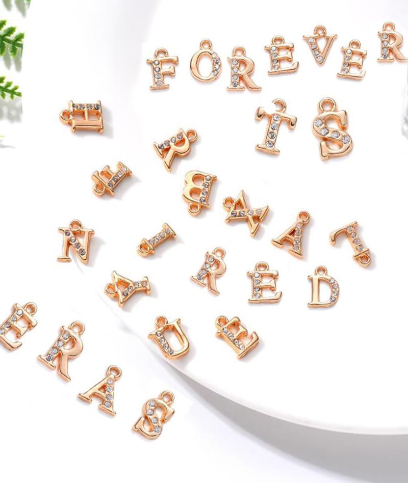 BdelrinQue 26Pcs Alphabet Charms for Jewelry Making, A-Z Alphabet Beads for Bracelets, Bracelet Charms Kit Suitable for DIY Personalized Jewelry, Making Gifts - Image 3