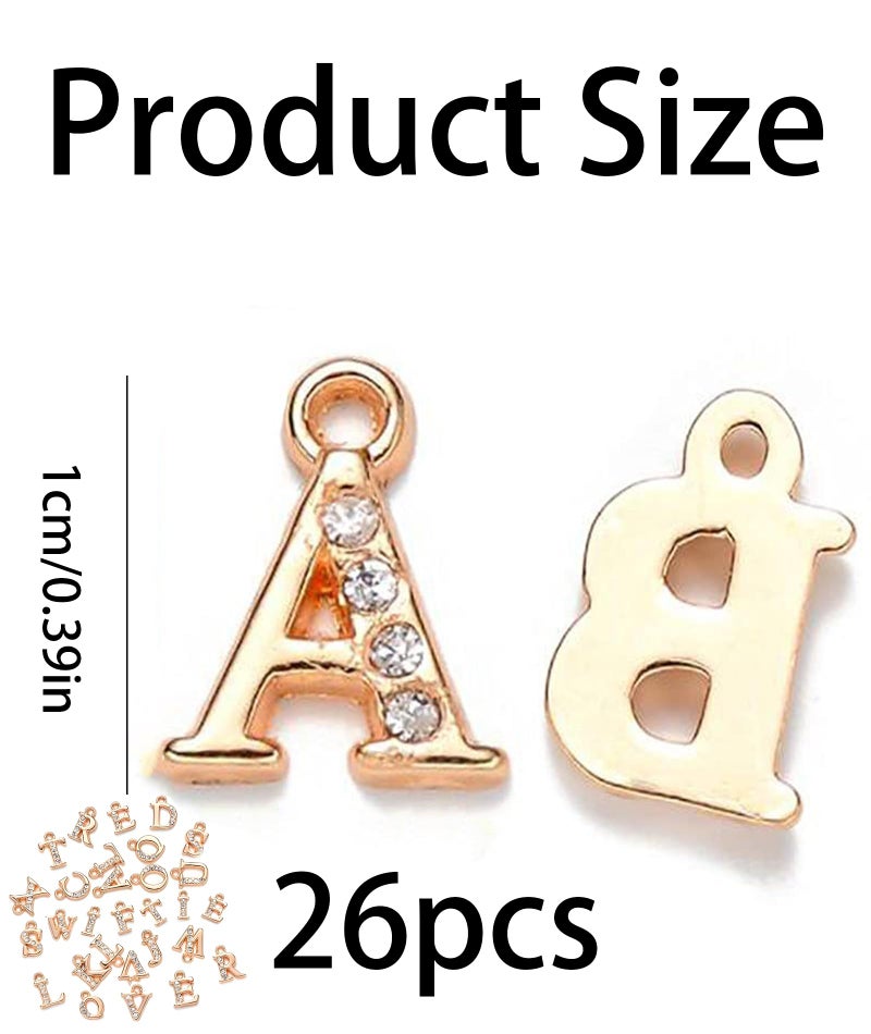 BdelrinQue 26Pcs Alphabet Charms for Jewelry Making, A-Z Alphabet Beads for Bracelets, Bracelet Charms Kit Suitable for DIY Personalized Jewelry, Making Gifts - Image 2