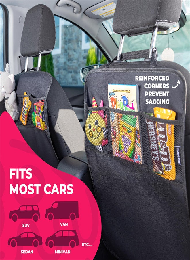 KASTWAVE 2-Pack Car Seat Protect Pads for Child Kick Prevention, Car Seat Kick Mat Heavy Duty Car Back Seat Cover for Kids, Multipurpose Back Seat Car Organizer for Kids, Waterproof - Image 3