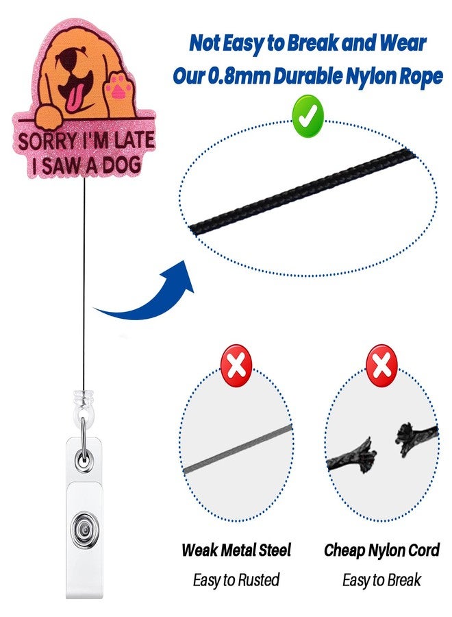 BEZTN Funny Dog Nurse Badge Reel, Sorry I'm Late I Saw A Dog Animal Badge Holder with Retractable Clip, Medical Badge Clip for RN CNA LPN LVN Hospital Medical Worker Doctor Teacher Nursing Student - Image 5