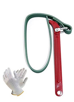 Digital Craft Digital Craft 9Inch Belt Type Oil Filter Wrench Removal Hand Tool Auto Tools Engine Box Oil Fuel Filter Wrenches with Safety Hand Gloves  - Image 1