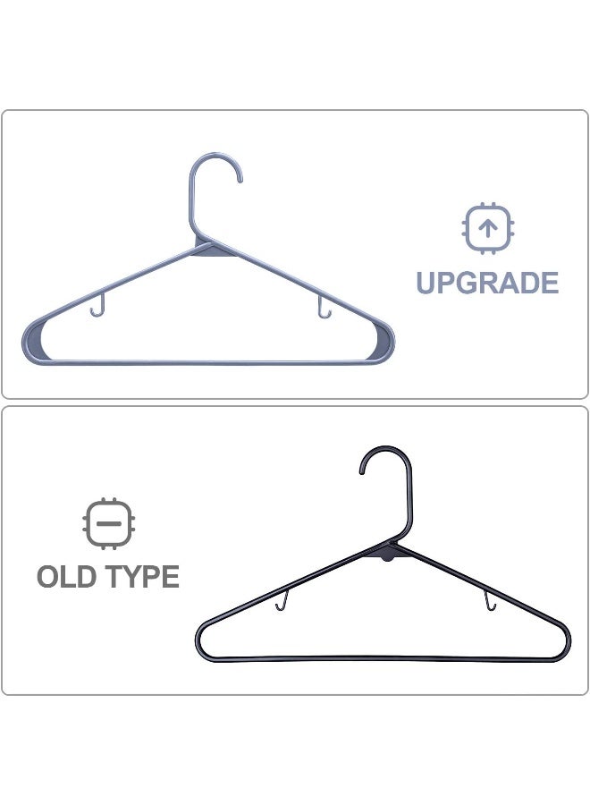 HOUSE DAY علاقات بلاستيكية من هاوس داي 60 قطعة، علاقات ملابس متينة مع خطافات، علاقات موفرة للمساحة مثالية للاستخدام في أي خزانة، علاقات ملابس خفيفة الوزن للاستخدام اليومي، رمادي - Image 5