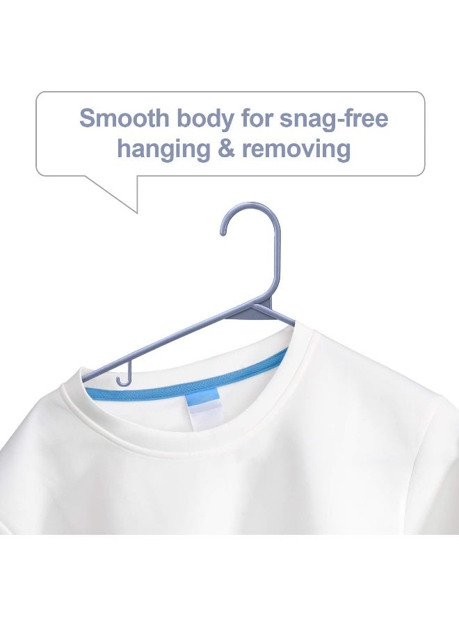 HOUSE DAY علاقات بلاستيكية من هاوس داي 60 قطعة، علاقات ملابس متينة مع خطافات، علاقات موفرة للمساحة مثالية للاستخدام في أي خزانة، علاقات ملابس خفيفة الوزن للاستخدام اليومي، رمادي - Image 4